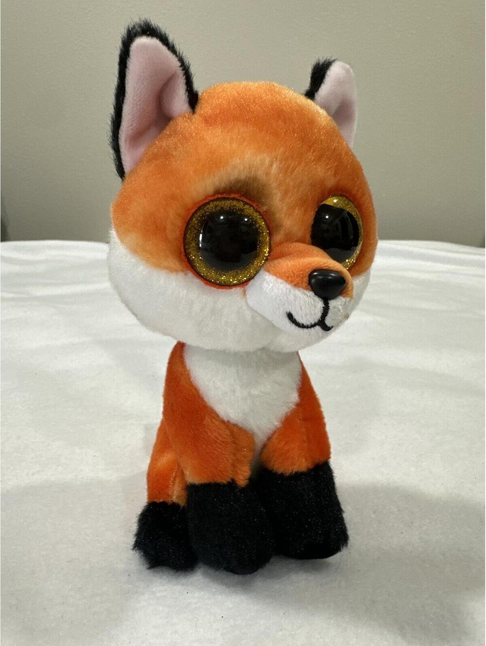 Meadow Plush Fox Stuffed Animal with Large Glitter Eyes